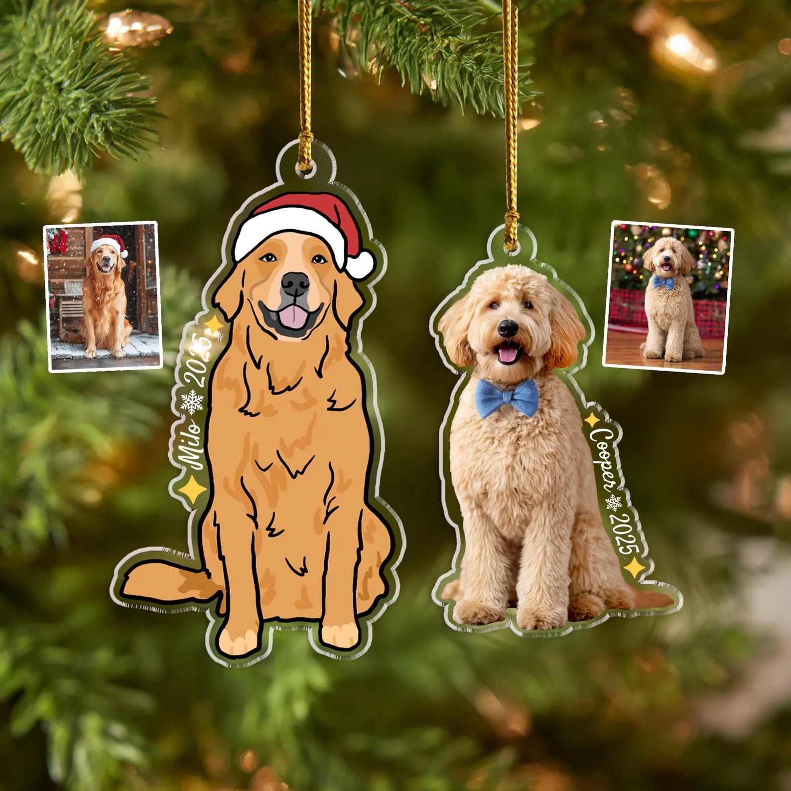 Custom Pet Portrait From Photo Ornament, Custom Pet Christmas Ornament, Dog Lover Gift, Pet's First Christmas Gift, Christmas Decor. COBILUMIE39