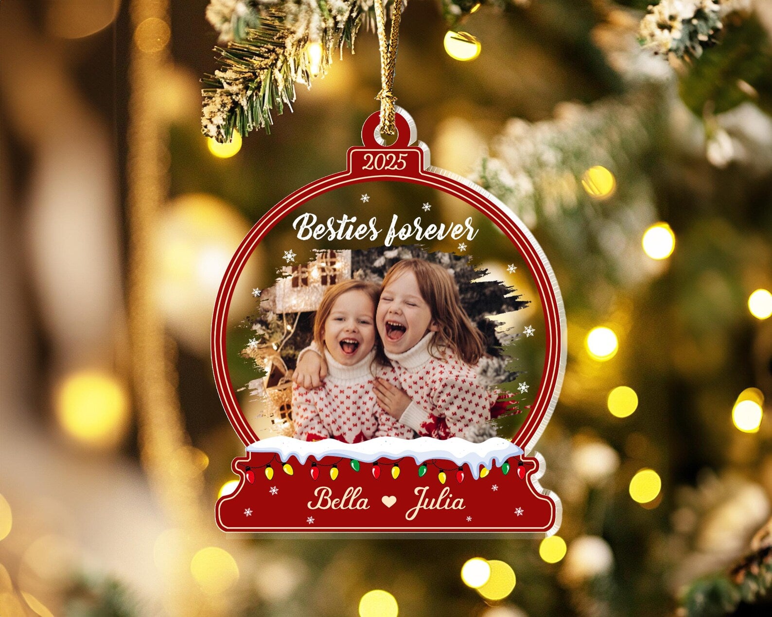 Personalized Bestie Forever Ornament, Kids Christmas Ornament, Friendship Ornament, Besties Gifts, Christmas Decor, Gift For Friends. COBILUMIE73