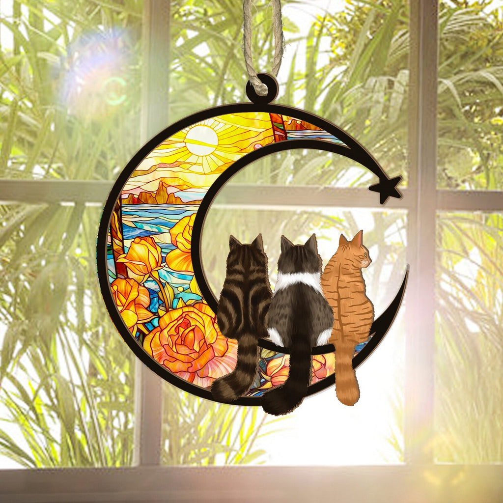 Personalized Loss Of Cats Suncatcher, Cat Memorial Suncatcher, Loss of Cats Sympathy Gift, Cat Loss Gift, Cat Remembrance Gift. SCCBILUMMIE25