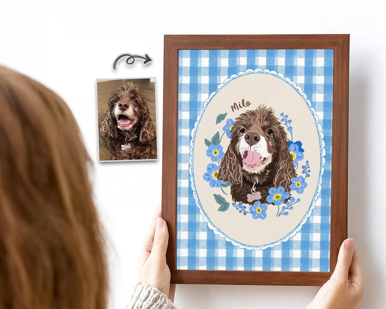 Custom Pet Portrait Poster, Custom Dog Portrait Using Photo, Pet Portrait Wall Art, Cat Portrait Gift, Pet Memorial Gift, Pet Lover Gift. PTBILUMIE3