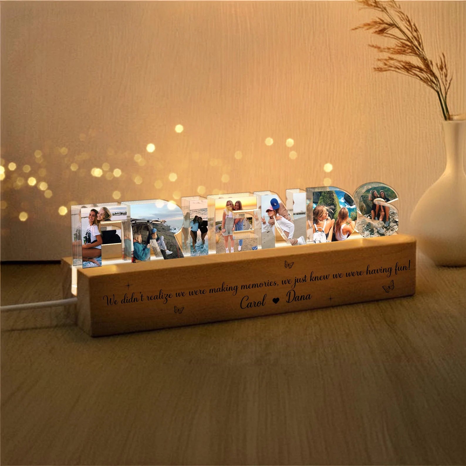 Personalized Friends Photo Night Light, Custom Best Friend Birthday Gift, Besties Gifts, BFF Gift, Gift for Besties, Friendship Gift. NLFRBILUMIE2