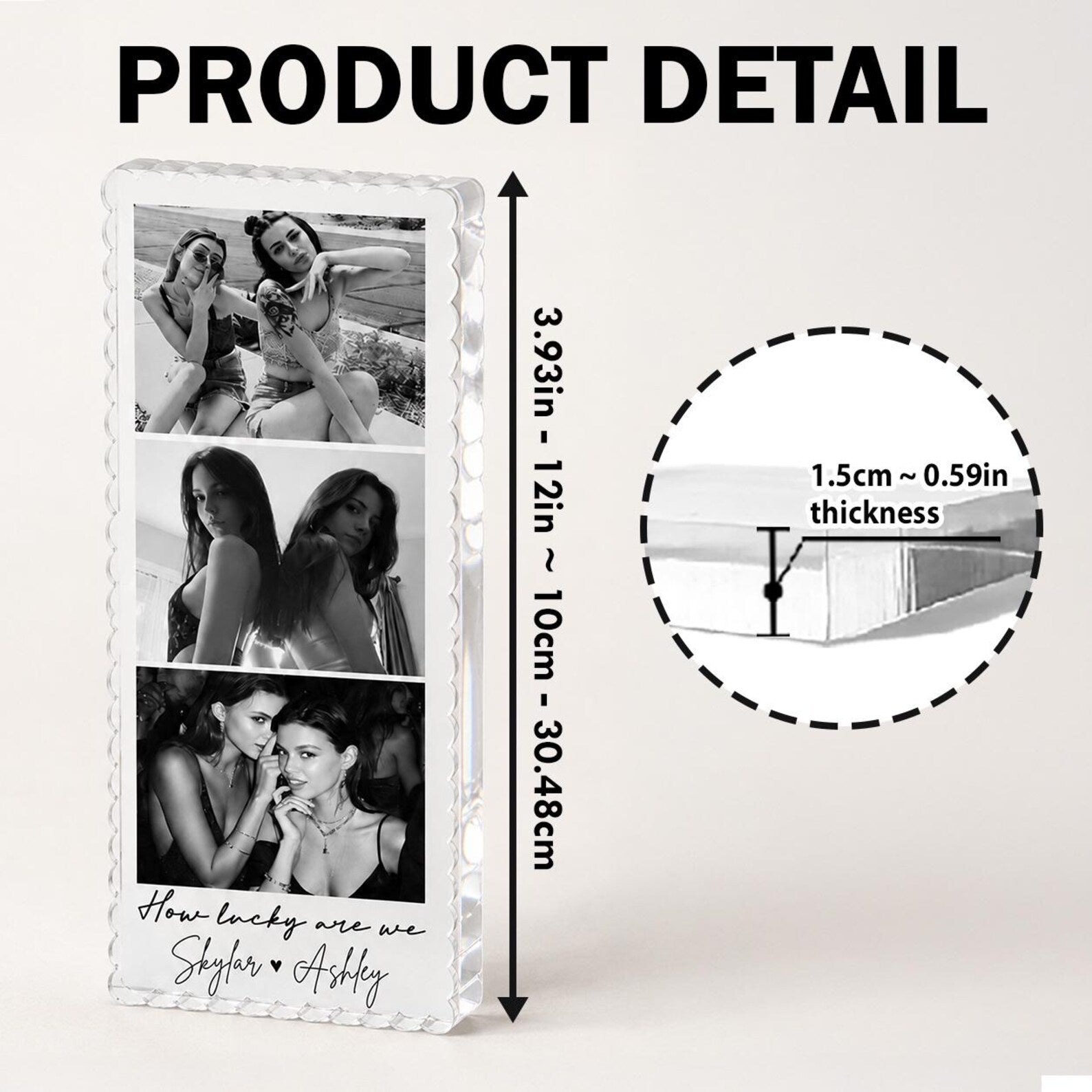 Custom Bestie Photos Acrylic Block, Custom Friendship Gift, Gift For Bestie, Best Friend Birthday Gift, BFF Gift, Gift For Her. PABILUMIE1