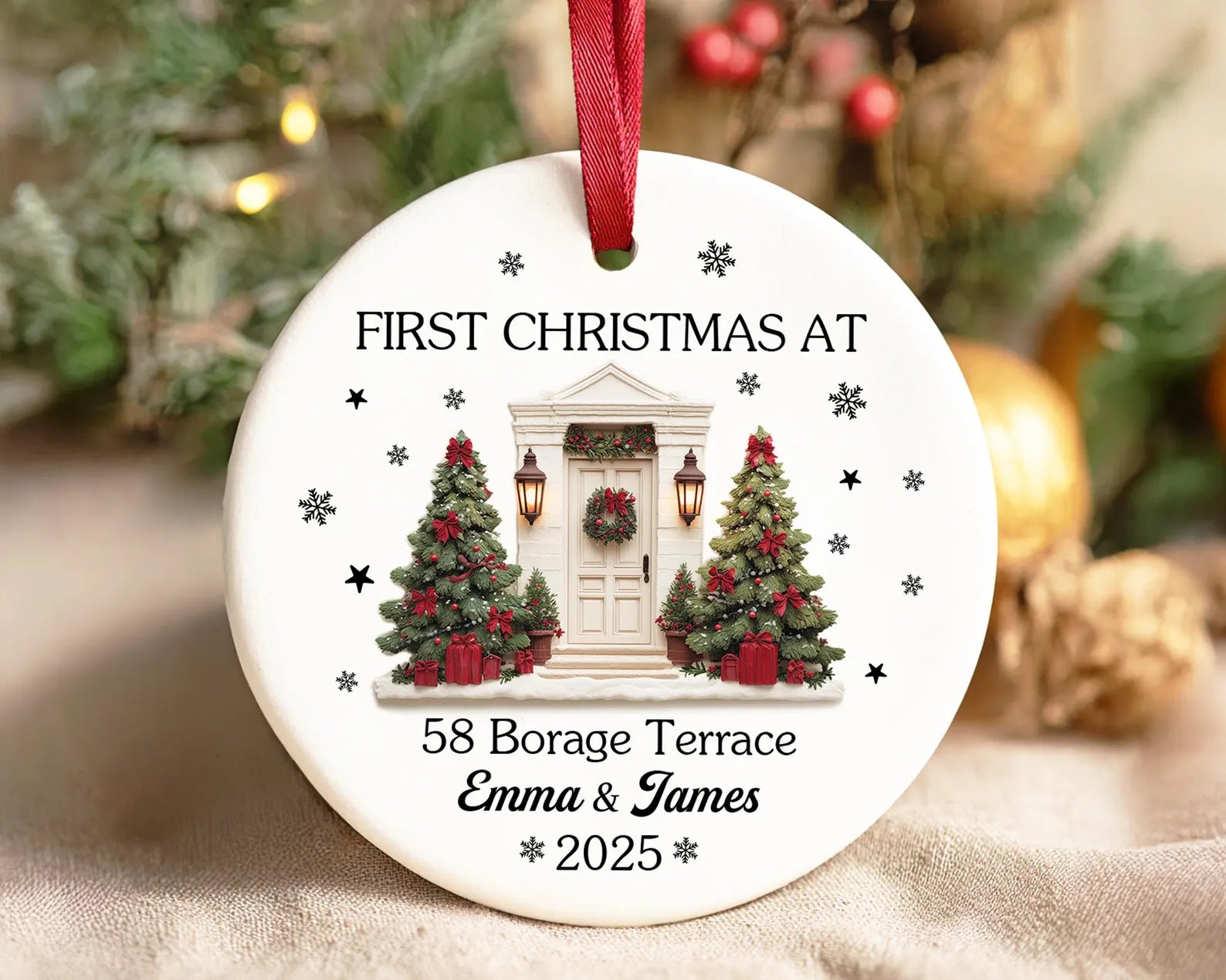 Custom New Home Christmas Ornament, First Christmas in Our New Home Ornament, First Home Ornament, Gift For Couple, Housewarming Gift. COBILUMIE71