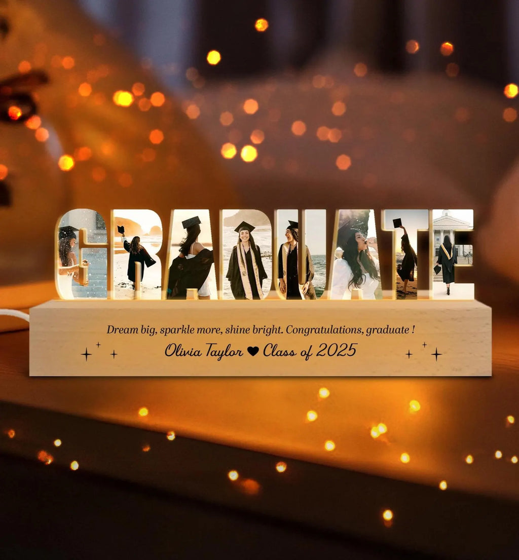 Personalized Graduate Photo Collage Night Light, Class of 2027 Gift, Graduation Gift, Senior Gift, High School Grad Gift, New Grad Gift. GDFDBILUMIE2