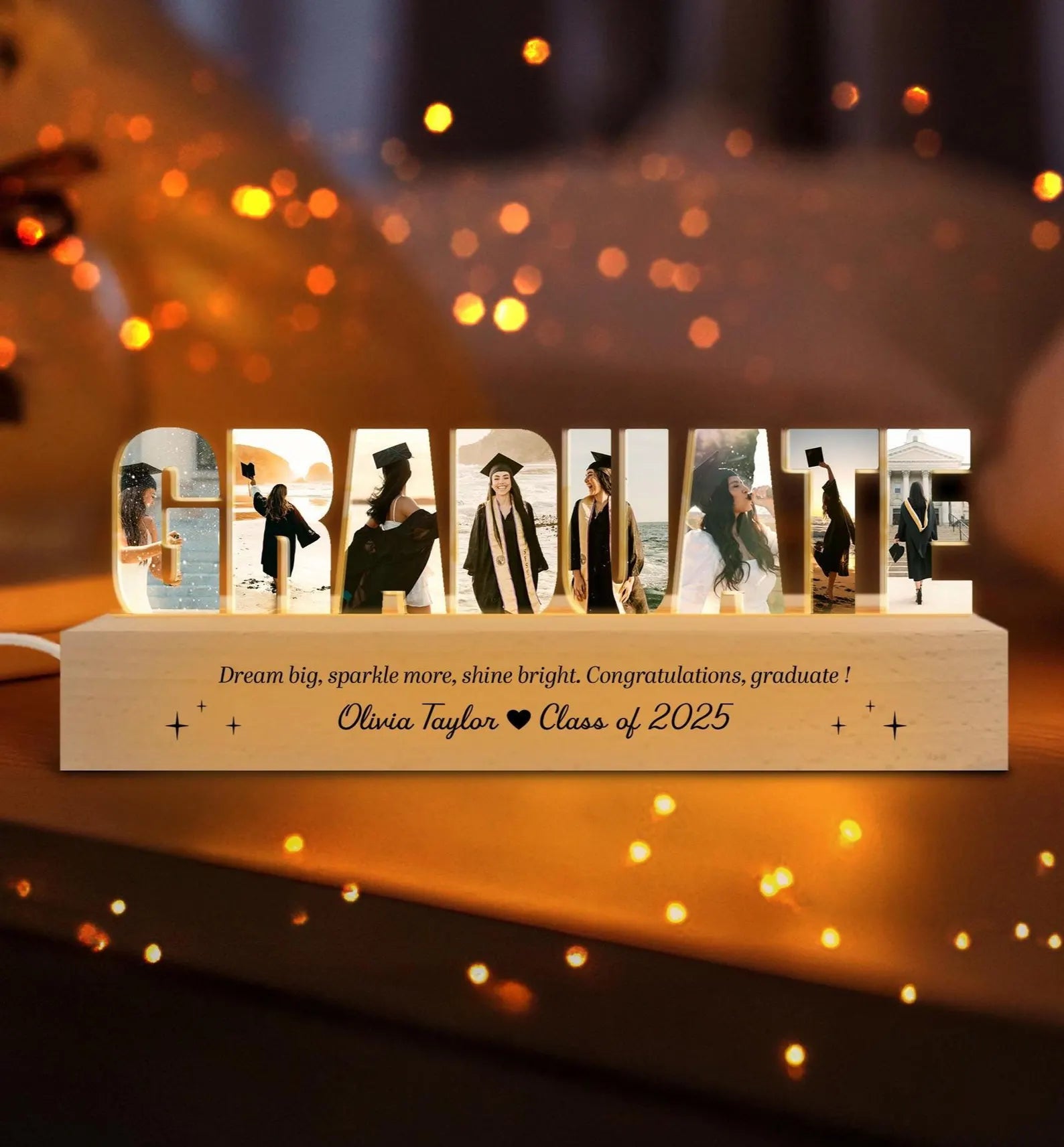 Personalized Graduate Photo Collage Night Light, Class of 2027 Gift, Graduation Gift, Senior Gift, High School Grad Gift, New Grad Gift. GDFDBILUMIE2