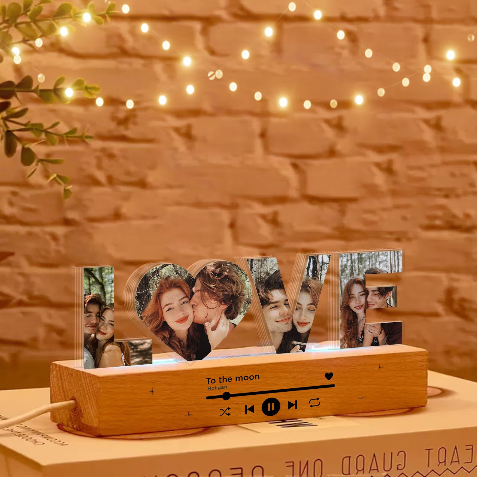 Personalized Acrylic Music Photo Night Light, Custom Couple Photo Gift, Anniversary Gift, Gift for Couple, Gift for Girlfriend, Gift For Her. NLFRBILUMIE7