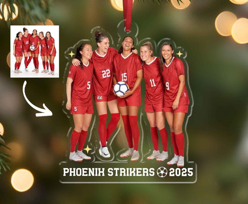 Personalized Soccer Team Ornament, Sport Photo Ornament, Soccer Player Gift, Soccer Team Gift, Soccer Coach Gift, Christmas Ornament COBILUMIE53
