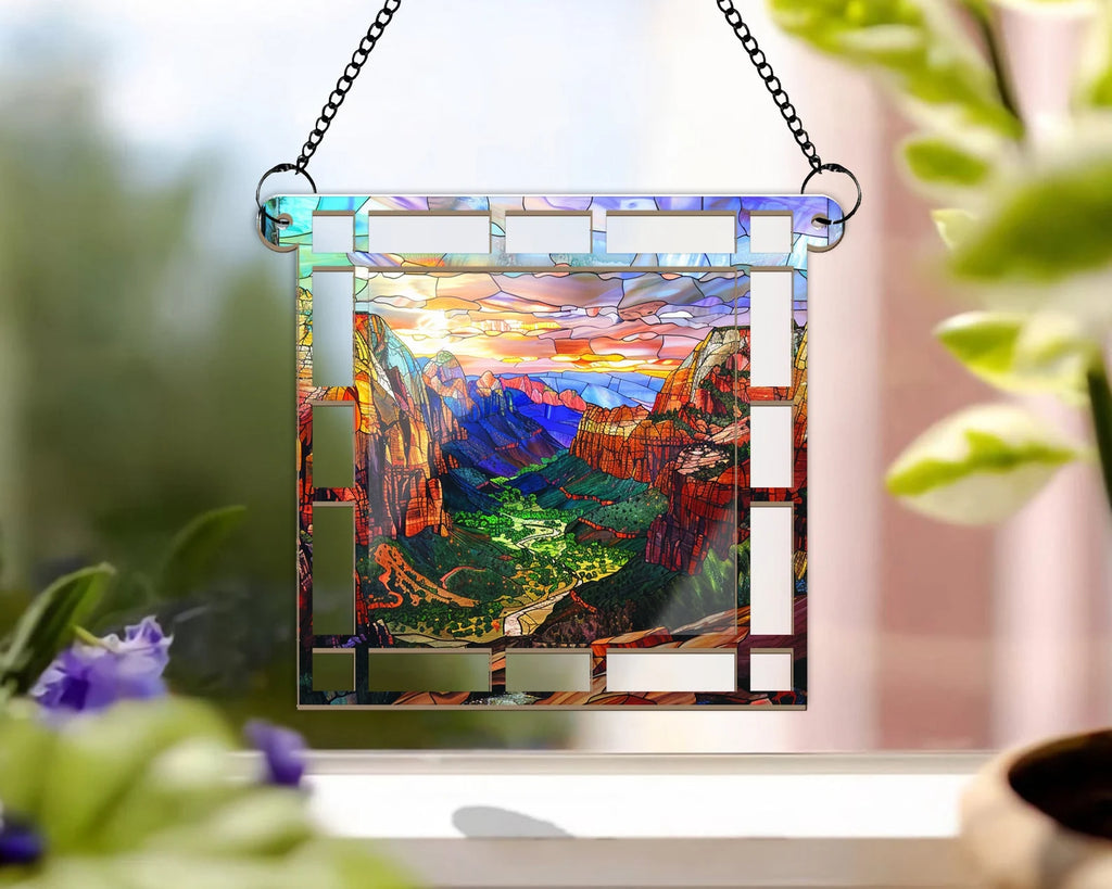 Zion National Park Suncatcher, US National Parks Window Hangings, Zion National Park Gift, Window Decor, Housewarming Gift. SCBILUMIE18