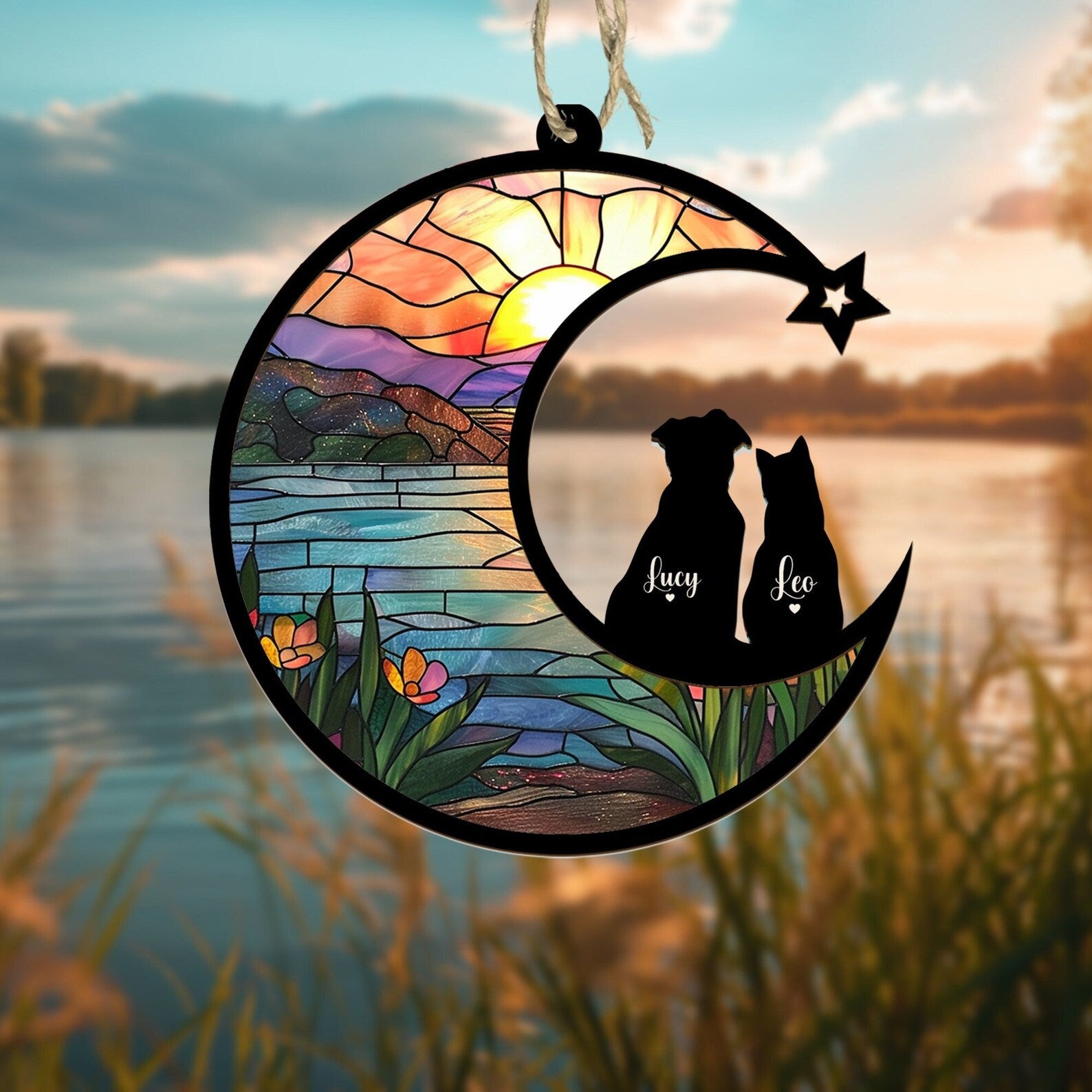 Personalized Pet Memorial Gift, Custom Pet Suncatcher, Dog Loss Sympathy Gift, Cat Memorial Gift, Dog Loss Gift, Pet Remembrance Gift. SCCBILUMMIE41