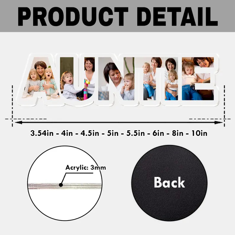 Personalized Auntie Photo Collage Fridge Magnet, Custom Auntie Gift From Kids, Custom Family Picture Frame, Uncle Gift, Family Photo Gift. PMBILUMIE5
