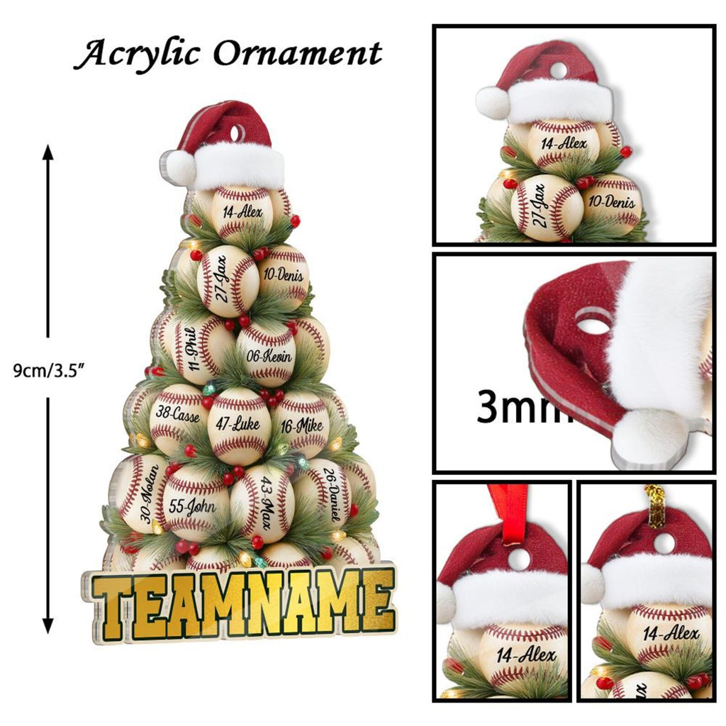 Custom Baseball Team Name Christmas Ornament, Custom Baseball Player Gift, Baseball Team Gift, Baseball Coach Gift, Sport Ornament. COBILUMIE81