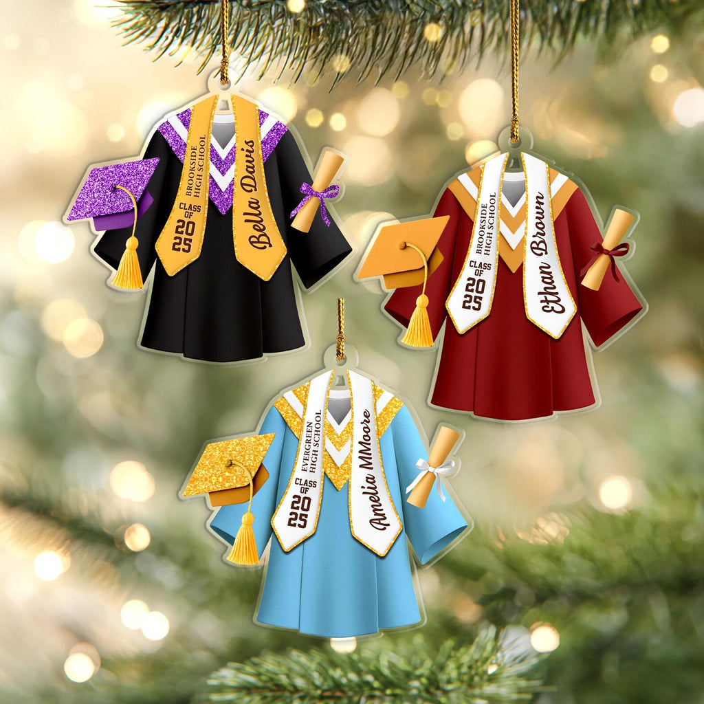 Personalized Graduation Christmas Ornament, Class of 2025 Ornament, High School Graduation Ornament, New Graduate Gift, Graduation Gift. COBILUMIE43