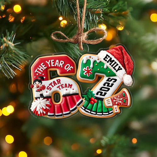 Custom Cheerleading Six Seven Ornament, Funny 6 7 Christmas Ornament, Cheerleader Gift, Ornament For Kids, Christmas Gift, Christmas Decor. COBILUMIE57