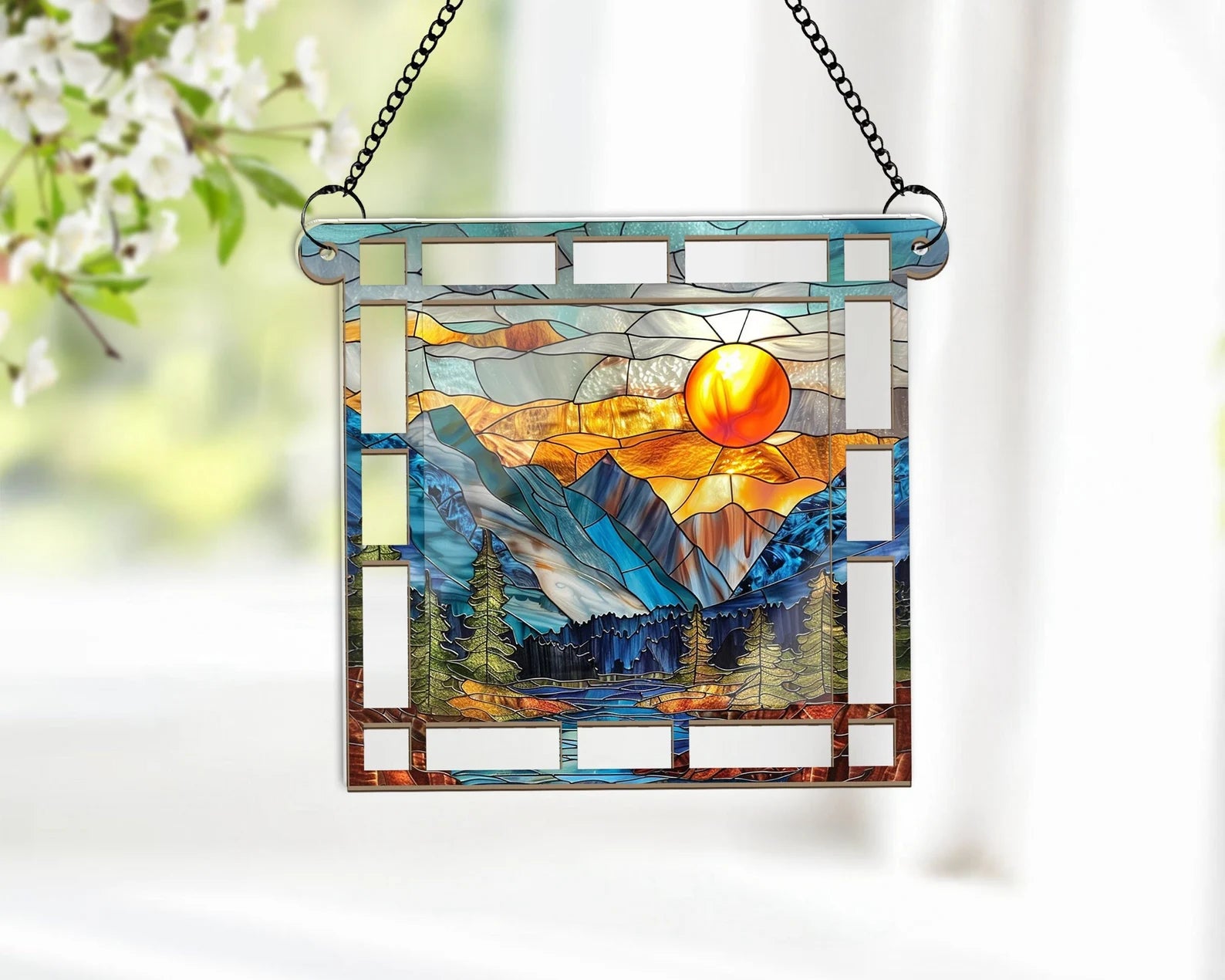 Glacier National Park Window Hangings Suncatcher, US National Parks Suncatcher, Landscape Suncatcher, Traveler Gift, National Park Gifts. SCBILUMIE13