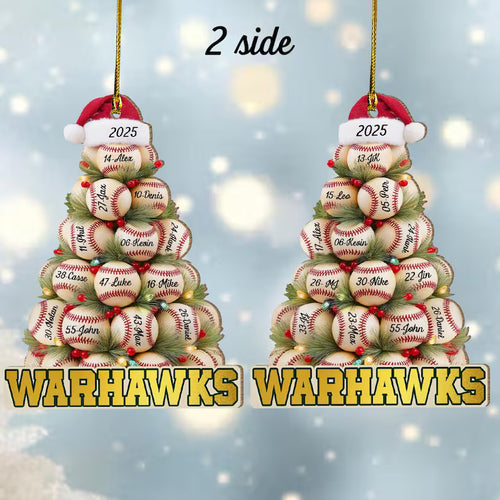 Custom Baseball Team Name Christmas Ornament, Custom Baseball Player Gift, Baseball Team Gift, Baseball Coach Gift, Sport Ornament. COBILUMIE81