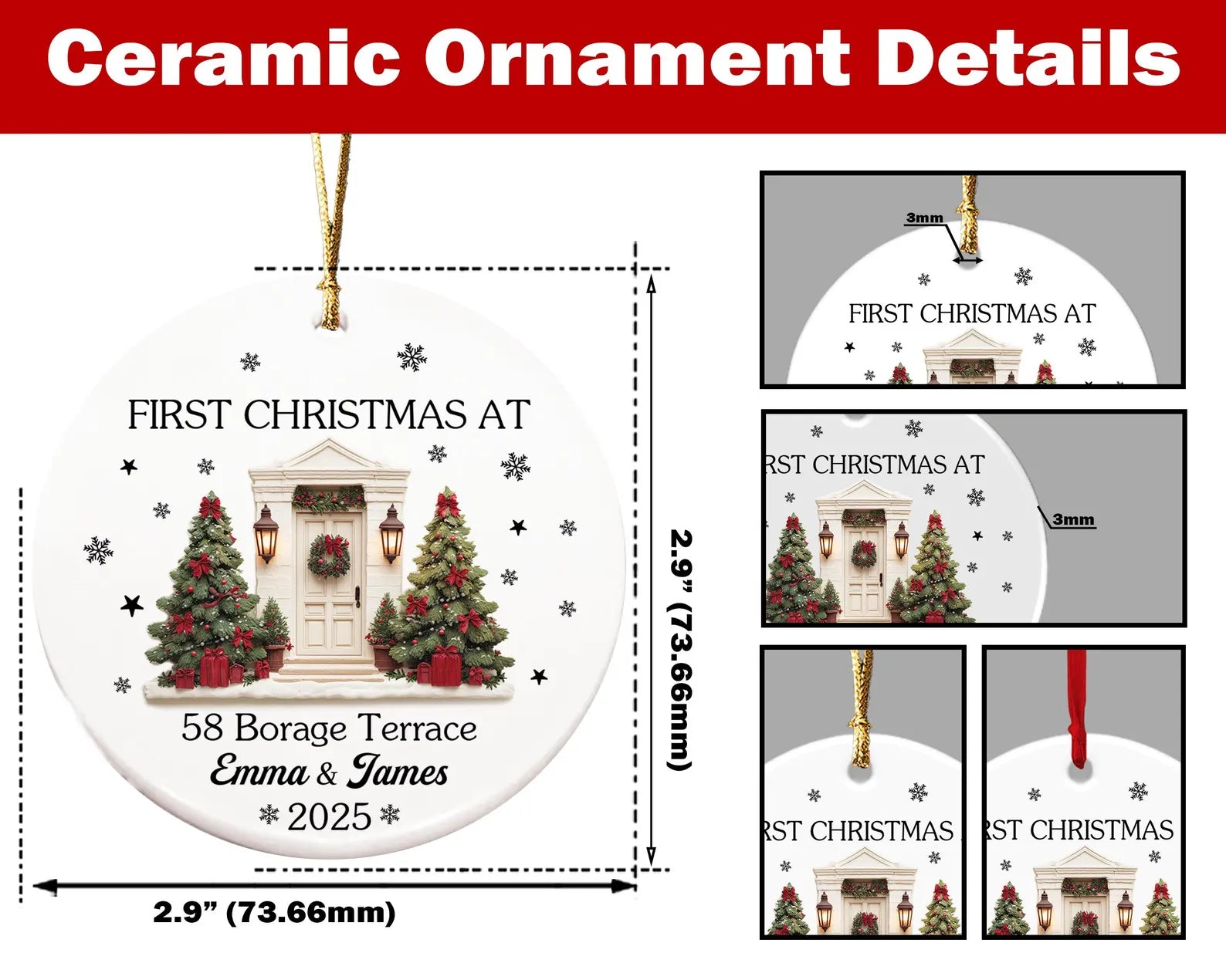 Custom New Home Christmas Ornament, First Christmas in Our New Home Ornament, First Home Ornament, Gift For Couple, Housewarming Gift. COBILUMIE71