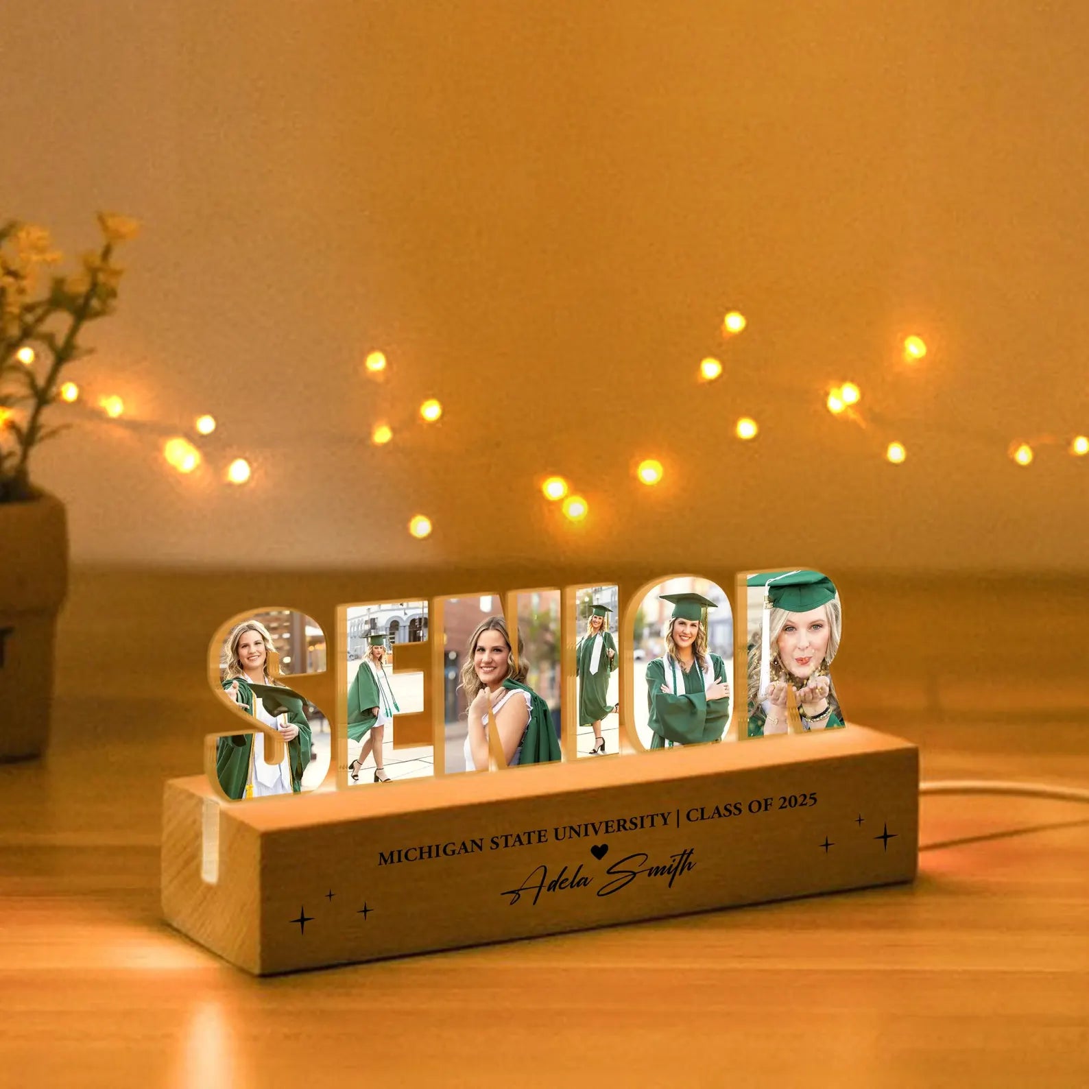 Personalized Senior Photo Collage Night Light, Custom Graduation Gift, Senior Gift, Class of 2027 Gift, Gift For Daughter, New Graduate Gift. GDFDBILUMIE3