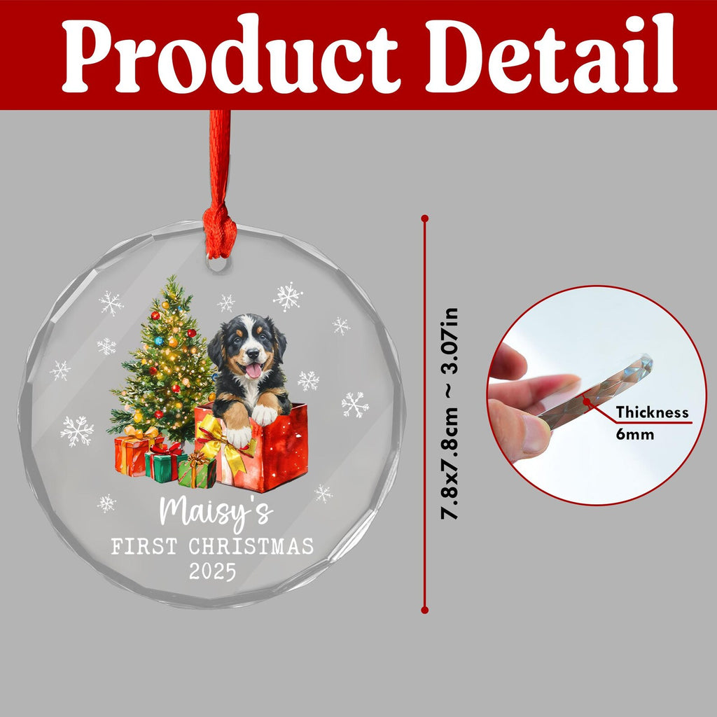 Custom Puppy's First Christmas Ornament, Custom Dog Photo Ornament, Pet's First Christmas Ornament, Dog Lover Gift, Christmas Decoration. COBILUMIE37