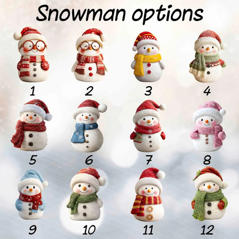 Custom Grandma Snowman Light Box, Snowman Family Christmas Night Light, Gift For Grandma, Grandma Christmas Gift, Christmas Decoration NLFRBILUMIE18