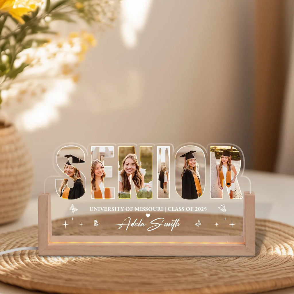 Custom Senior Photo Collage Night Light, Custom Class of 2027 Gift, Graduation Gift, Senior Gift, Gift For Daughter, New Graduate Gift. GDFDBILUMIE4