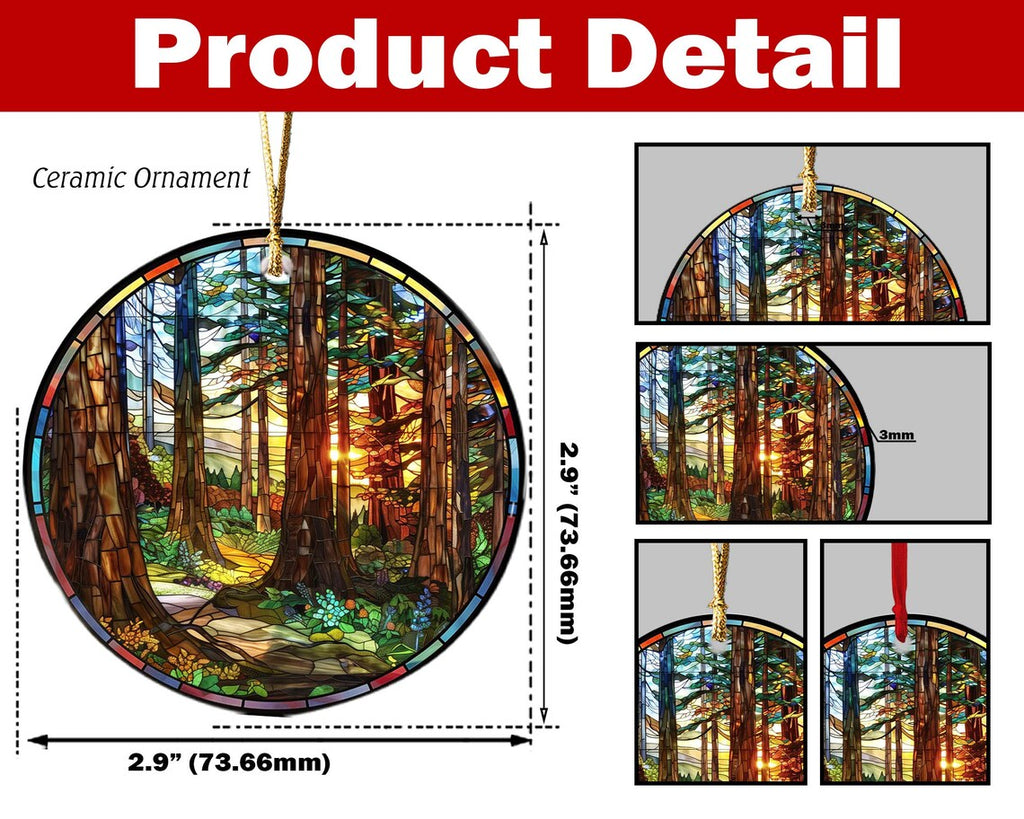 Redwood National Park Ceramic Ornament, National Park Christmas Ornament, US National Parks Gifts, Christmas Decoration, Christmas Gifts. COBILUMIE82