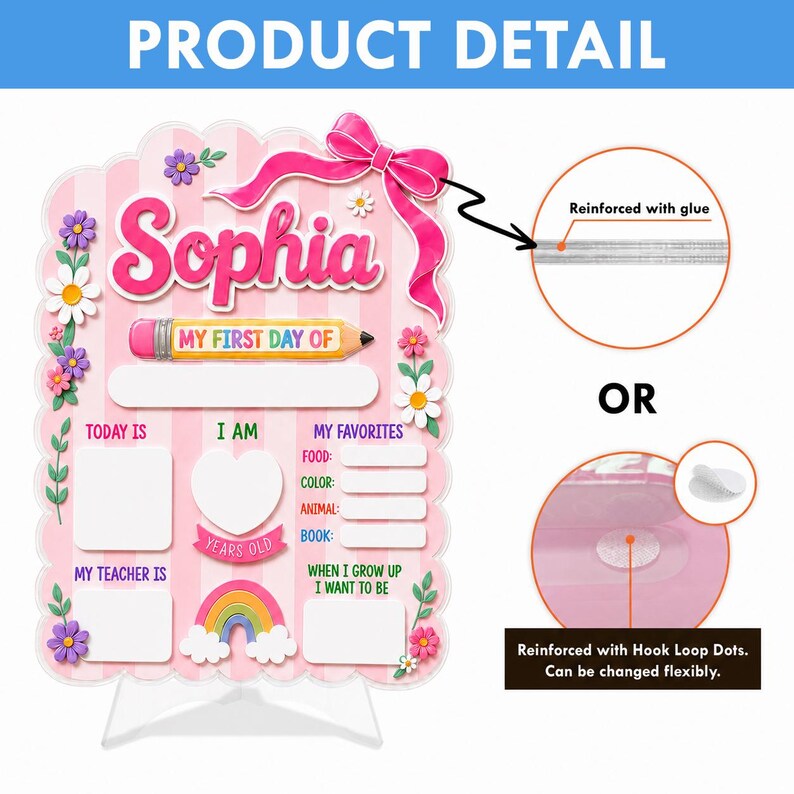Personalized First And Last Day Of School Sign, Reusable School Sign, Back To School Gift, Dry Erase Board, First Day of School Board. DEBBILIMIE1