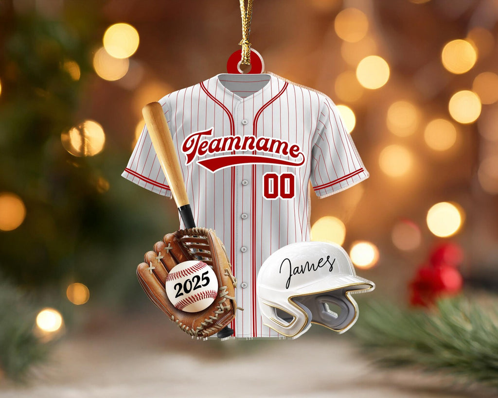 Personalized Baseball Player Christmas Ornament, Sport Ornament, Baseball Fan Gift, Baseball Team Gift, Team Christmas Gift, Christmas Decor. COBILUMIE15