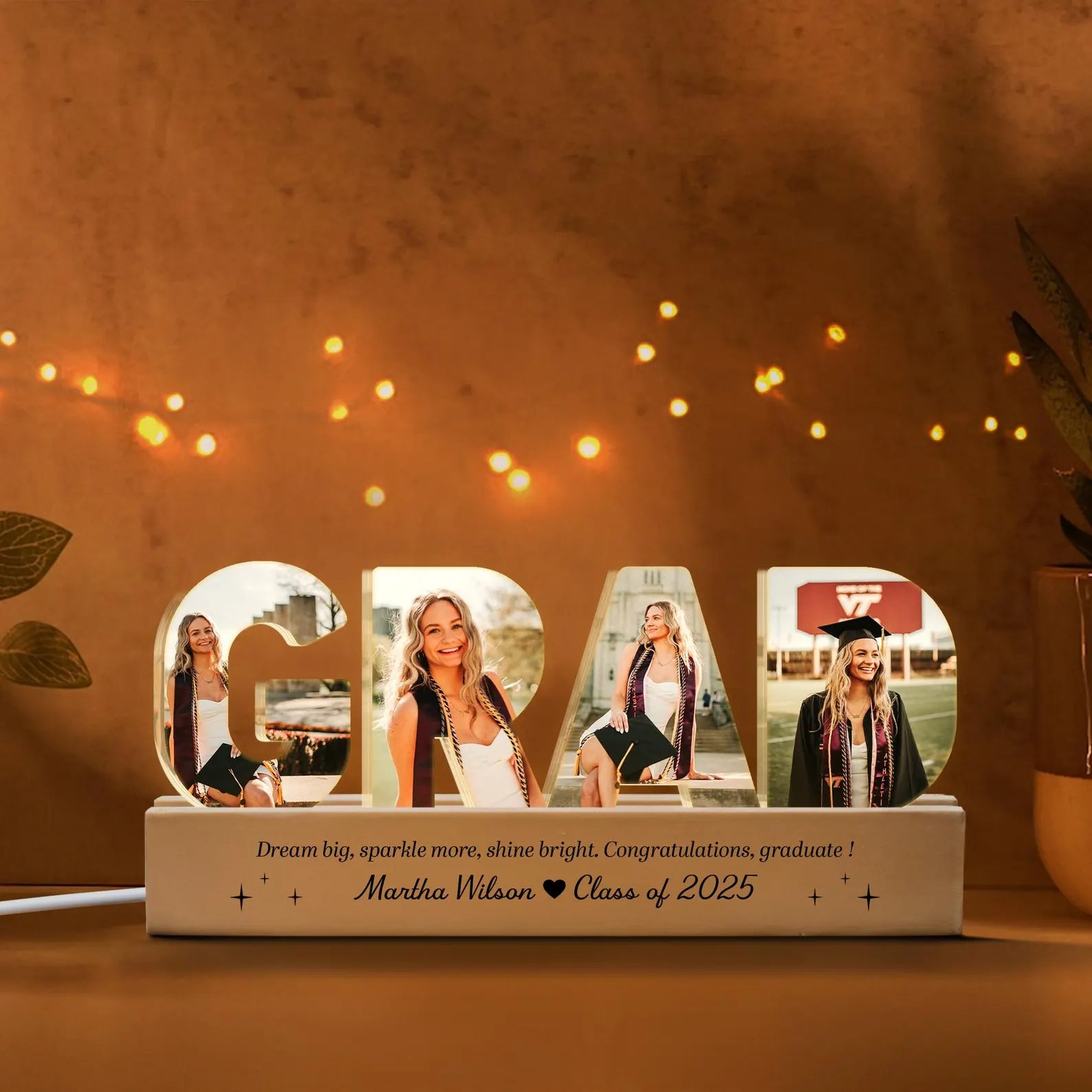 Custom Graduate Photo Collage Night Light, Custom Graduation Gift, Class of 2027 Gift, Senior Gift, High School Grad Gift, New Graduate Gift. GDFDBILUMIE1