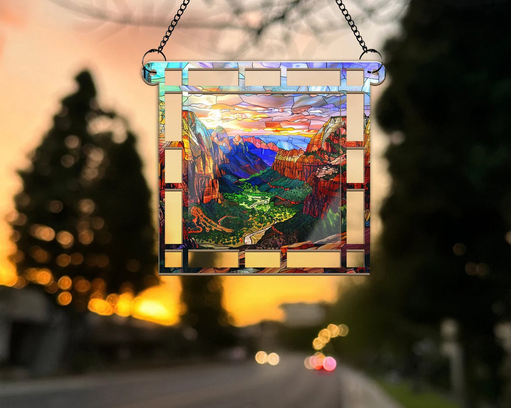 Zion National Park Suncatcher, US National Parks Window Hangings, Zion National Park Gift, Window Decor, Housewarming Gift. SCBILUMIE18