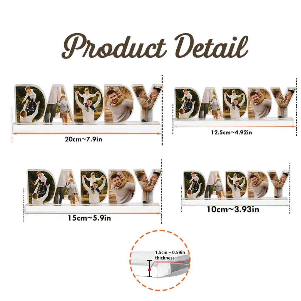 Custom Daddy Photo Collage Acrylic Block, Custom Dad Photo Gift, Father's Day Gift, Grandpa Gift, Dad Birthday Gift, Gift For Dad. FDBILUMIE4
