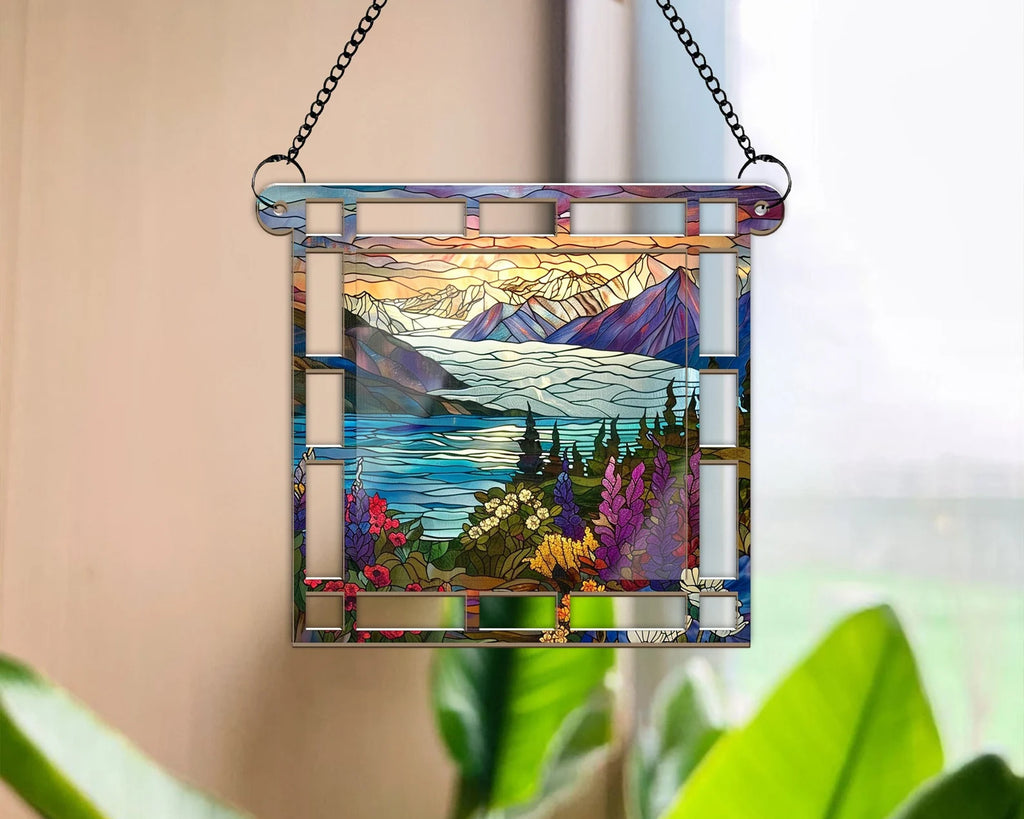 Kenai Fjords National Park Window Hangings Suncatcher, National Park Gifts, US National Parks Suncatcher, Window Decor, Housewarming Gift. SCBILUMIE19