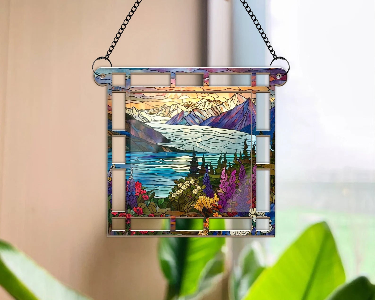 Kenai Fjords National Park Window Hangings Suncatcher, National Park Gifts, US National Parks Suncatcher, Window Decor, Housewarming Gift. SCBILUMIE19
