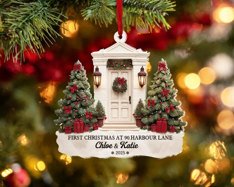 Personalized New Home Christmas Ornament, Our First Christmas in Our New Home, Address Ornament, First Home Ornament, New Home Keepsake. COBILUMIE1