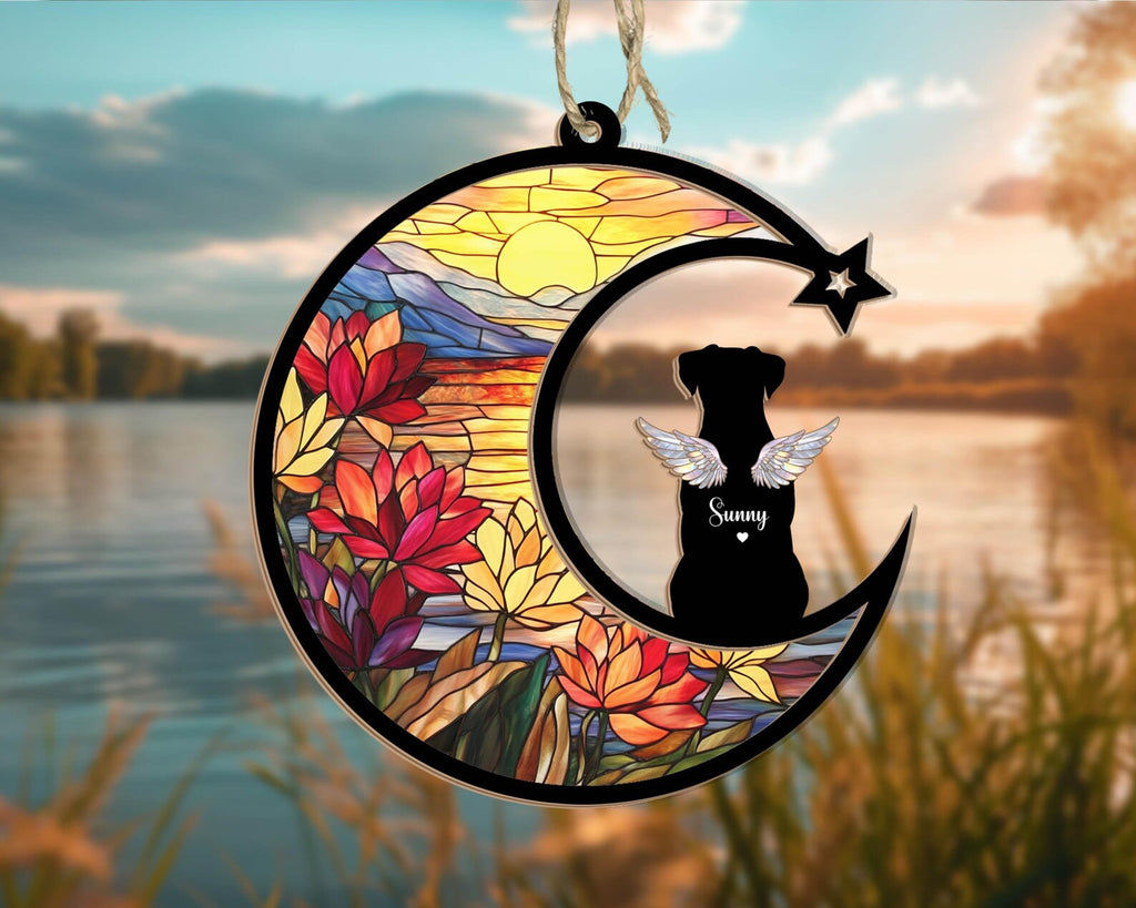 Personalized Dog Loss Sympathy Gift, Custom Pet Memorial Suncatcher, Pet Memorial Gift, Loss of Dog Gift, Pet Remembrance Gift. SCCBILUMMIE49