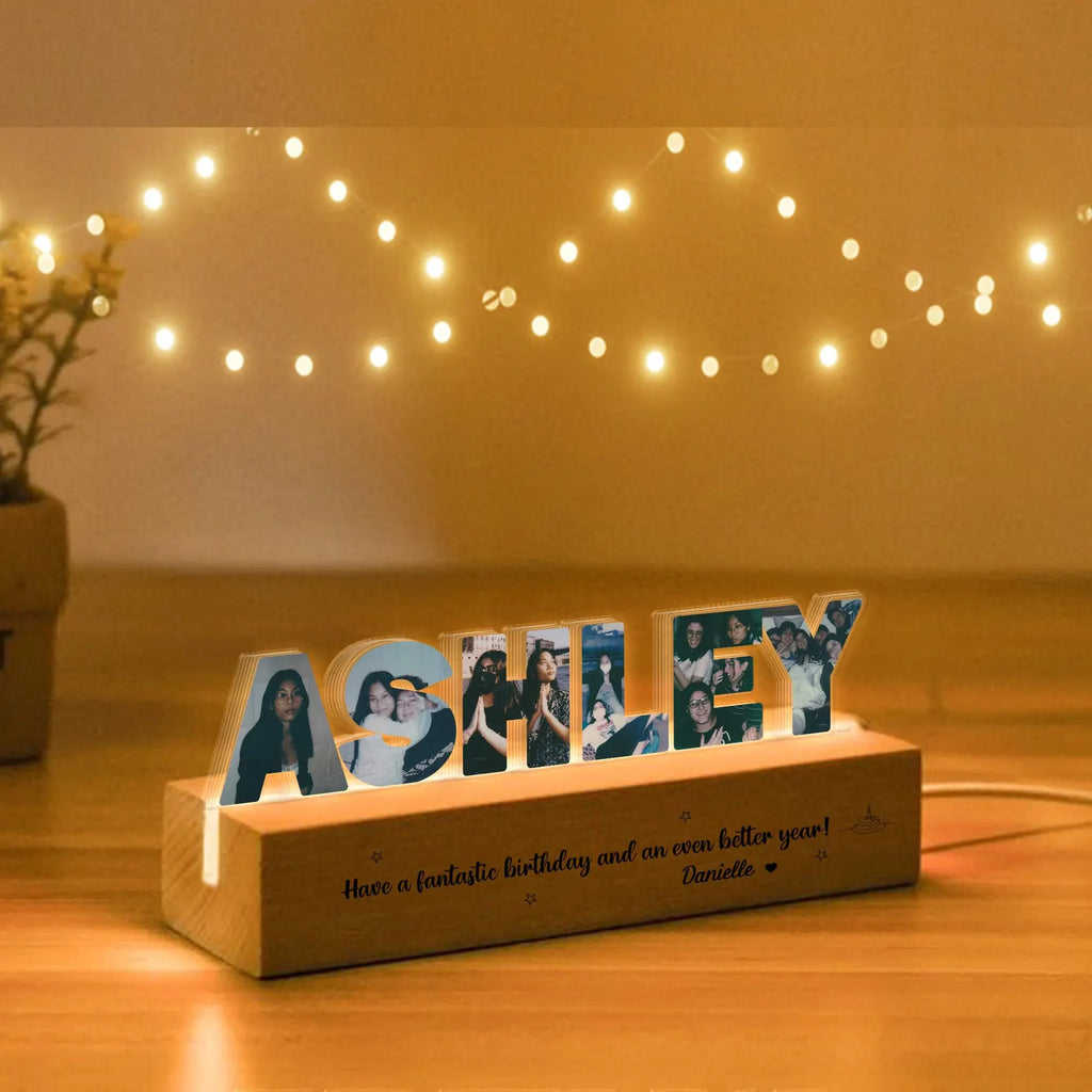Personalized Name Photo Night Light, Birthday Night Light, Best Friend Birthday Gift, Baby Shower Gift, Besties Gifts, Girlfriend Gift. NLFRBILUMIE3