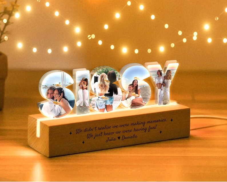 Personalized Sissy Photo Collage Night Light, Sister Christmas Gift, Big Sister Gift, Sister Gifts, Family Night Light, Gift For Sisterv NLFRBILUMIE28