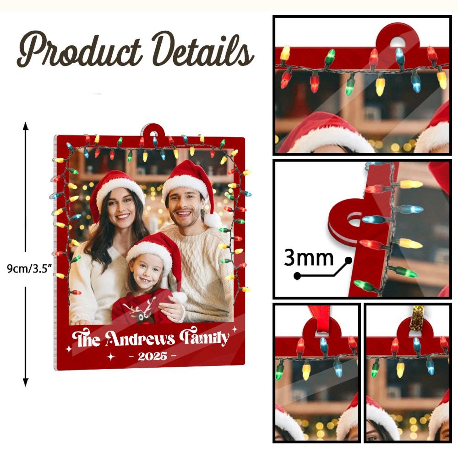 Custom Family Photo Christmas Ornament, Custom Family Picture Ornament, Family Keepsake, Big Family Ornament, Family Christmas Gift COBILUMIE48