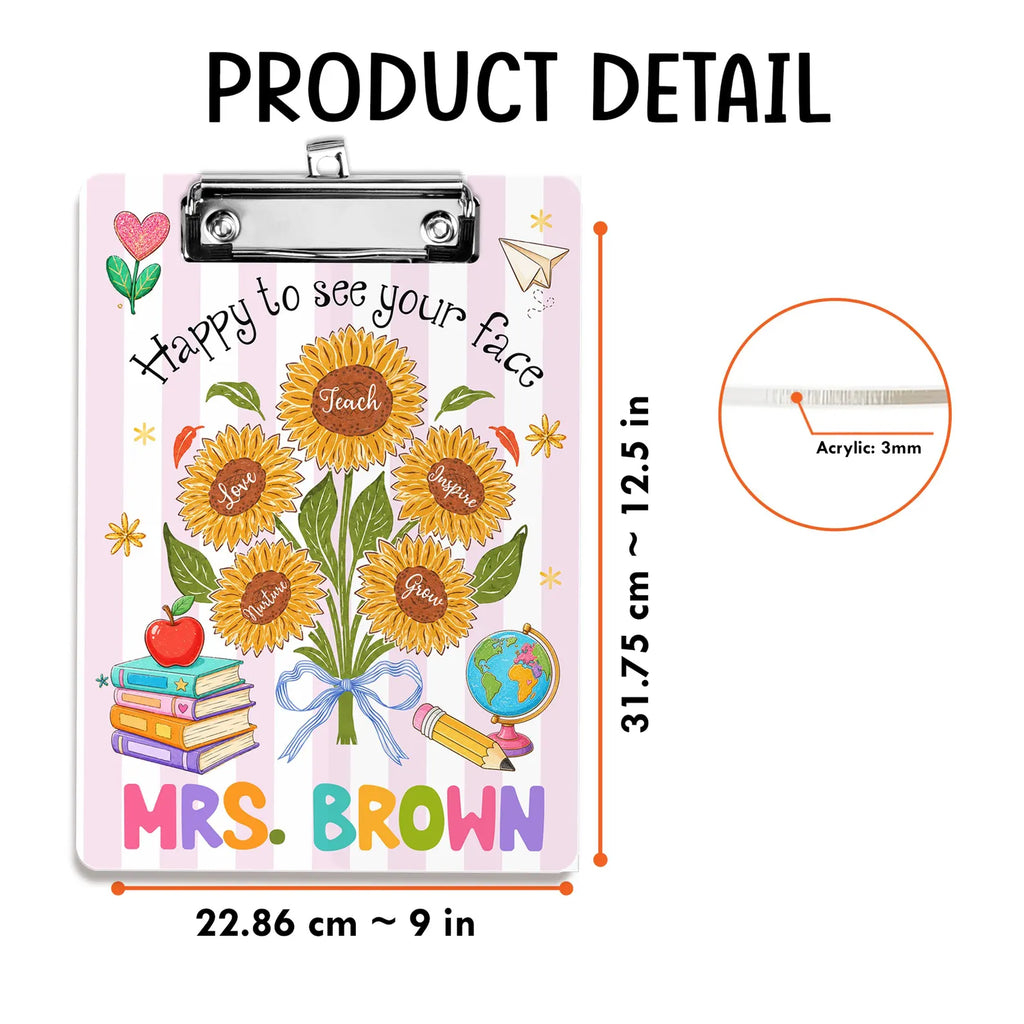 Custom Teacher Name Clipboard, Custom Teacher Appreciation Gift, Back To School Gift, New Teacher Gift, Gift From Kids, School Supplies. BTSBILUMIE6