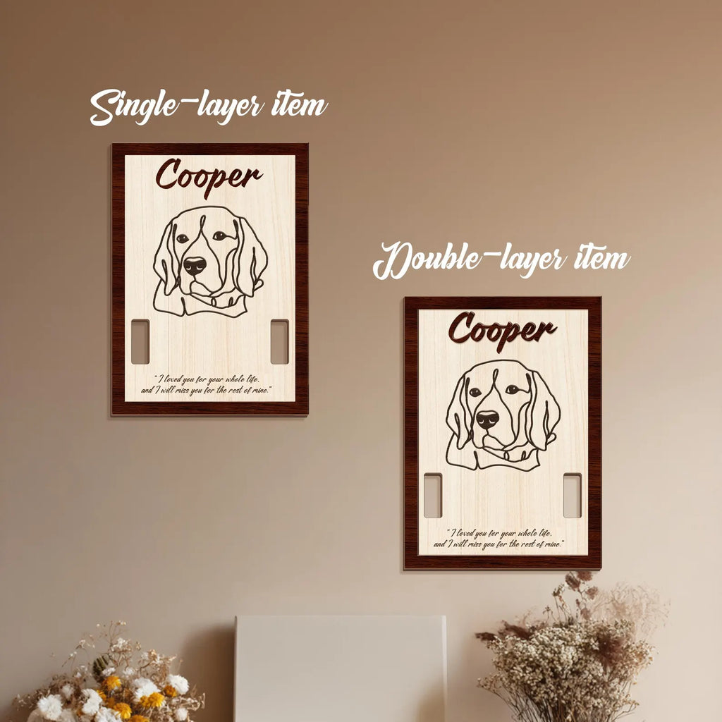 Custom Memorial Pet Collar Sign, Custom Dog Memorial Collar Holder Frame, Pet Memorial Gift, Dog Loss Gift, Loss Of Pet Sympathy Gift. PTBILUMIE7