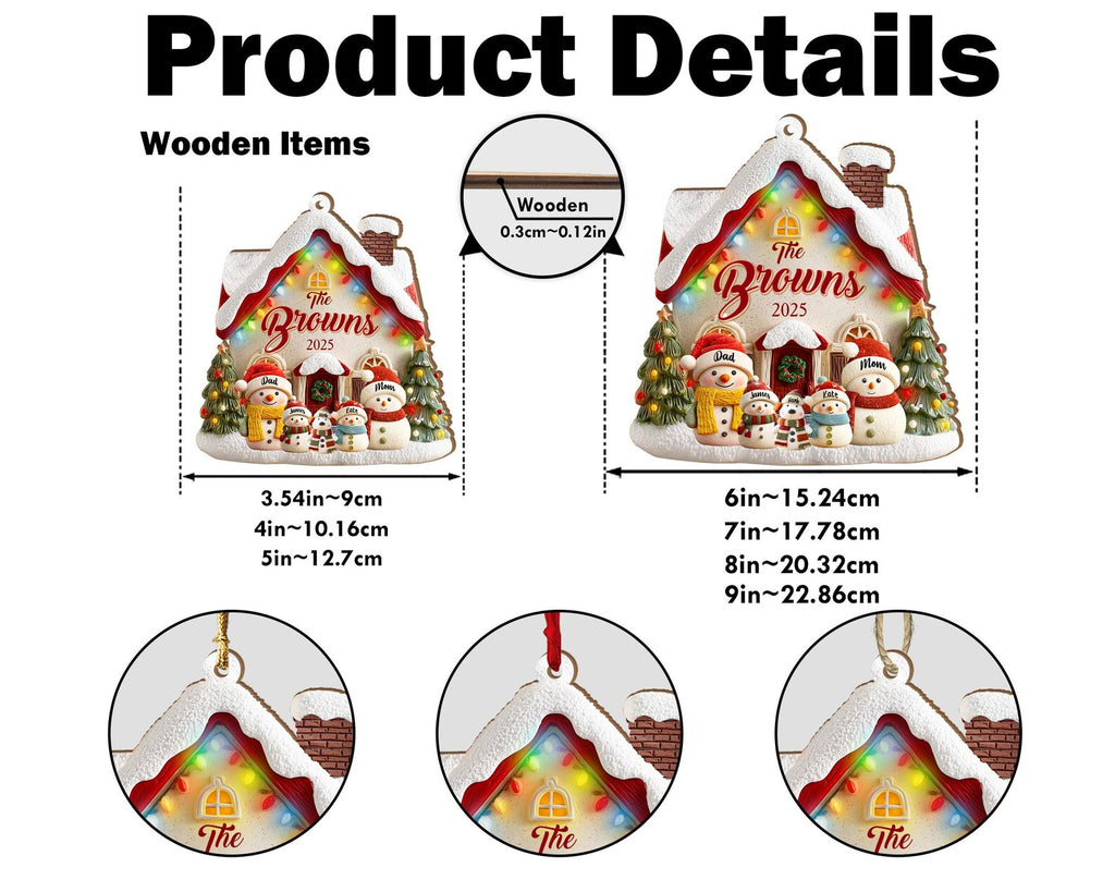 Custom Snowman Family Christmas Ornament, Custom Family of 3 to 10 with Pets Ornament, Gift For Grandparents, Christmas Tree Decor COBILUMIE46