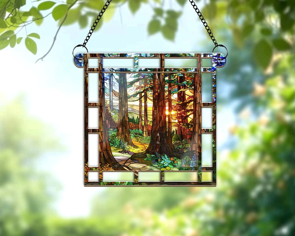Redwood National Park Suncatcher, National Park Window Hangings, US National Parks Gifts, Window Decor, Housewarming Gift. SCBILUMIE20