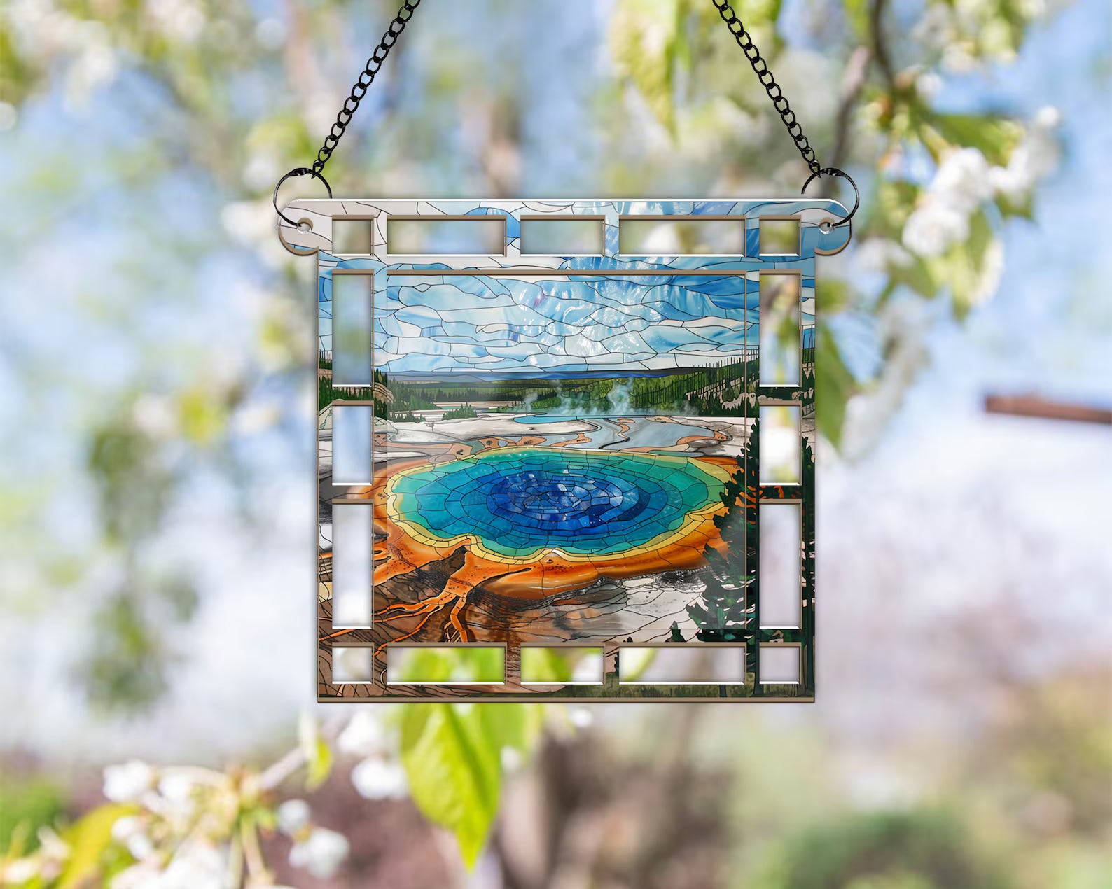 Yellowstone National Park Suncatcher, US National Parks Window Hangings Suncatcher, National Park Gifts, Housewarming Gift, Window Decor. SCBILUMIE15