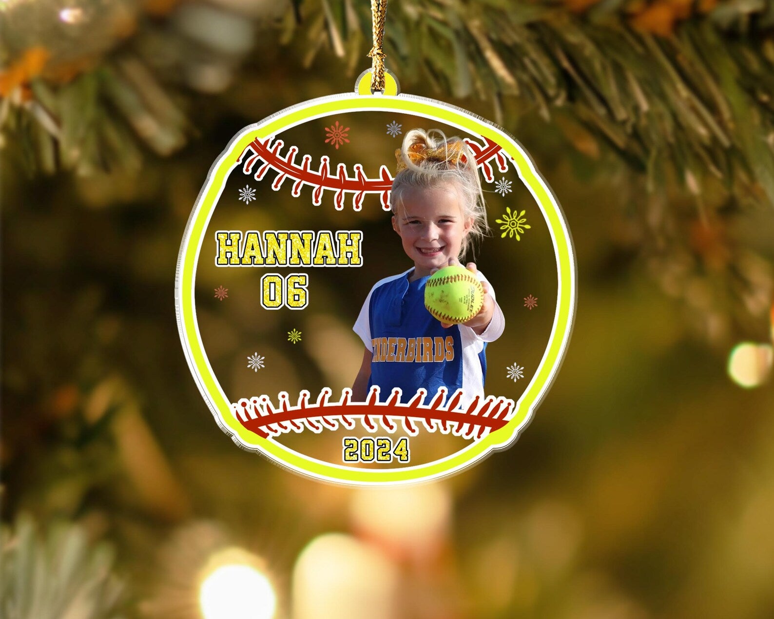 Personalized Softball Team Photo Ornament, Sport Ornament, Christmas Ornament, Softball Player Gift, Softball Team Gift, Christmas Gifts. COBILUMIE63