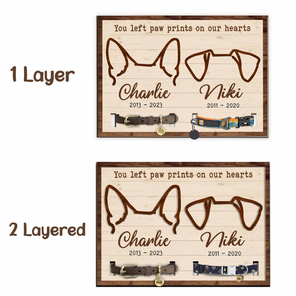 Personalized Pet Memorial Collar Frame, Custom Dog Ears Frame, Custom Dog Memorial Sign, Loss Of Dog Sympathy Gift, Pet Memorial Gift. PTBILUMIE9