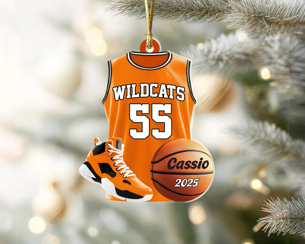 Personalized Basketball Player Ornament, Sport Ornament, Basketball Fan Gift, Basketball Team Gift, Team Christmas Gift, Christmas Decor. COBILUMIE58