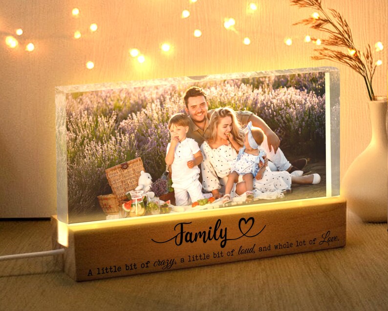 Personalized Family Photo Night Light, Custom Family Photo Gift, Mother's Day Gift, Anniversary Gift, Gift For Dad, Housewarming Gift. FDBILUMIE13