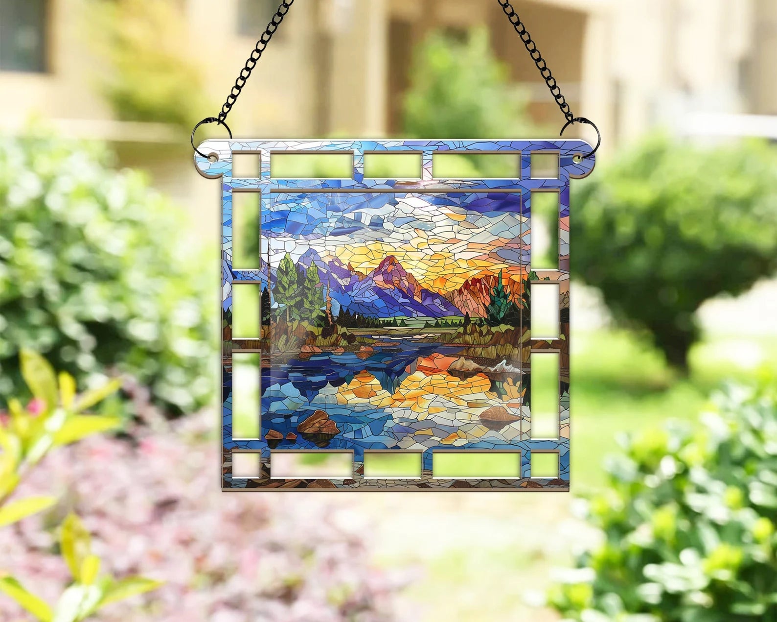 Grand Teton National Park Suncatcher, National Park Gifts, US National Parks Window Hangings Suncatcher, Traveler Gift, Housewarming Gift. SCBILUMIE14