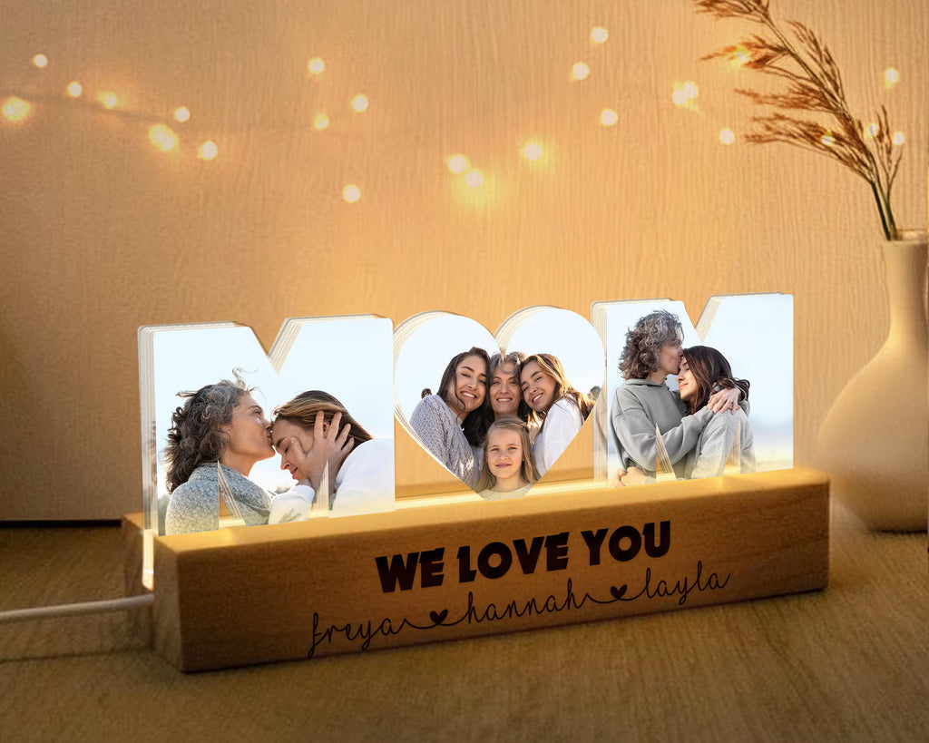 Custom Mom Photo Collage Night Light, Mom Gift From Daughter, Mothers Day Gift, Gift for Mom, Mom Birthday Gift, Gift For Her.  NLFRBILUMIE33