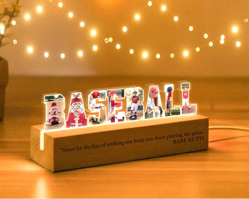 Custom Baseball Photo Collage Night Light, Custom Baseball Player Gift, Gift For Kids, Baseball Lover Gift, Sport Player Gift, Home Decor. NLFRBILUMIE4