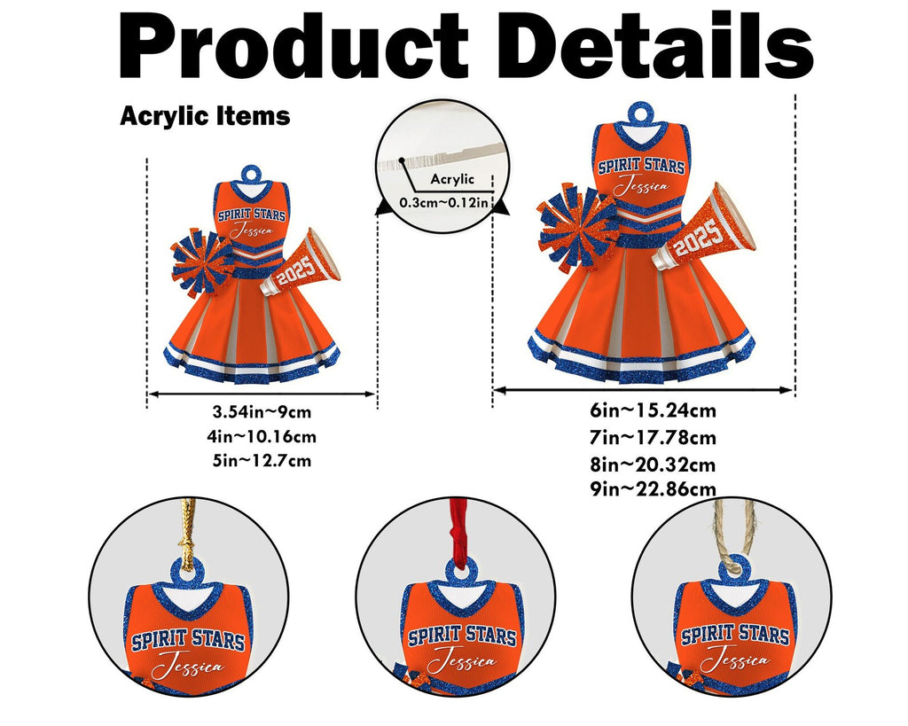 Custom Cheerleading Christmas Ornament, Cheerleader Ornament, Sport Ornament, Cheer Team Gift, Cheerleading Team Gift, Christmas Decor. COBILUMIE19